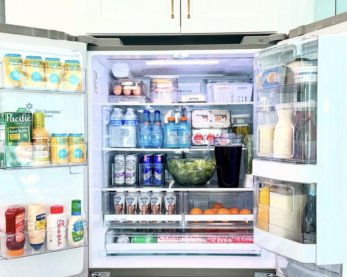 Fully stocked vacation rental fridge